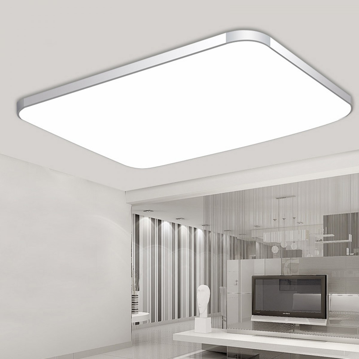 超薄創意 吸頂燈客廳燈長方形大氣現代簡約LED主臥室燈餐廳燈具 特別提醒 三色調光和高亮款不支持手機控制