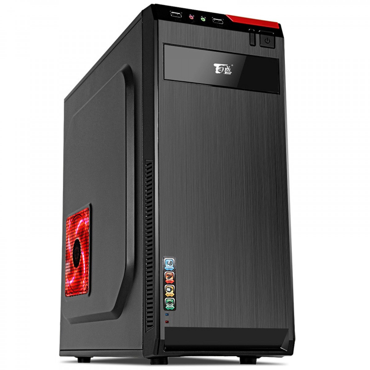 航嘉 USB2/3.0電腦主機箱 ATX台式機箱電腦機箱遊戲機箱 支持大板 小黑U3、 厚鋼板、背線 支持大板