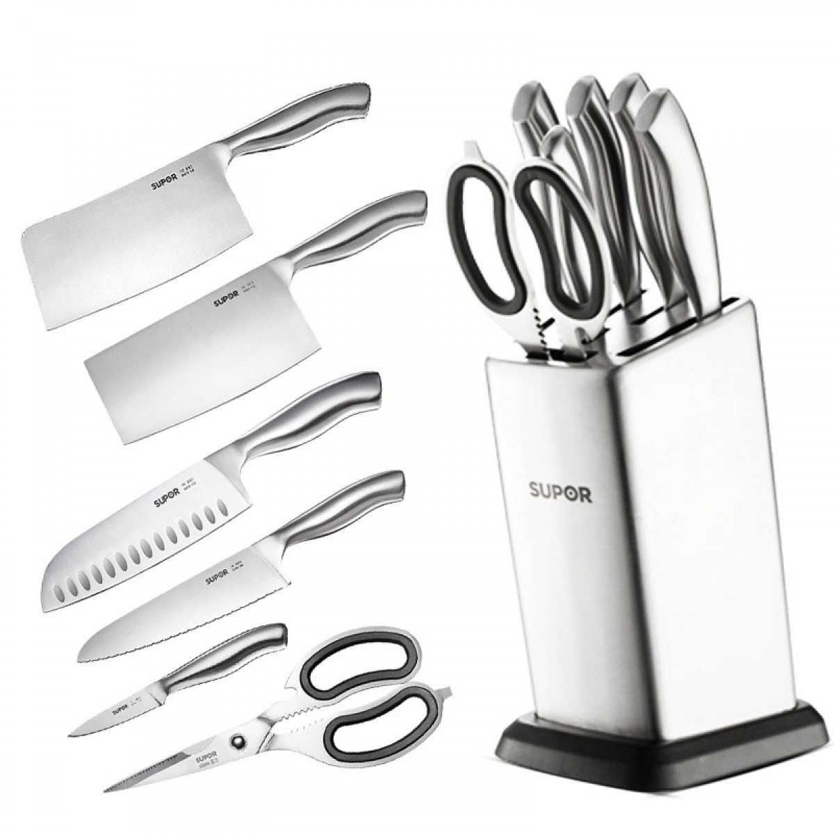 蘇泊爾廚房刀具套裝 家用廚具菜刀水果刀全套七件套組合刀具 優質鋼材 輕薄刀身