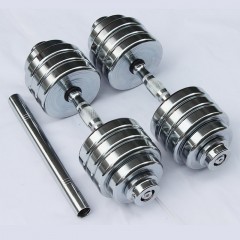 啞鈴男士鋼製家用電鍍啞鈴槓鈴25 40公斤 純鋼啞鈴盒裝 健身器材 純鋼啞鈴槓鈴送啞鈴架