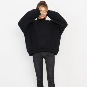 新款韓版chic學生寬鬆短款外套上衣字母長袖連帽套頭衛衣女潮